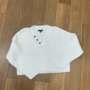 Kendall and Kylie  Cropped Sweater Cream Size Small